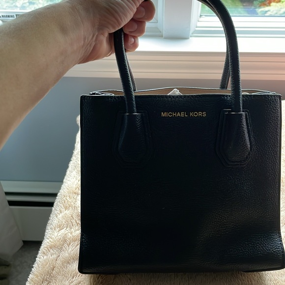 Michael Kors small black canvas coated tote bag. - Picture 7 of 8